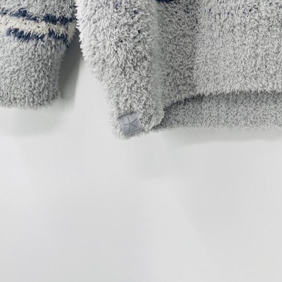 NEW Barefoot Dreams Ocean Zebra CozyChic Seaside CrewNeck Pullover Sweater Small - Picture 14 of 14